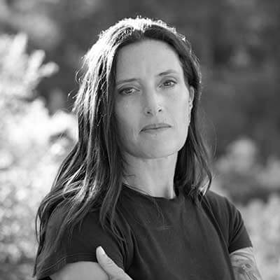 Black-and-white portrait of Rachel Morrison